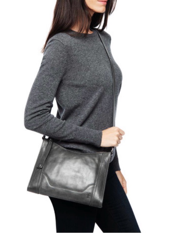 Frye Melissa Grey Leather Crossbody